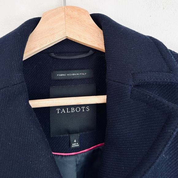 Talbots • Reese Wool Single Breasted Coat in Navy Blue - Picture 6 of 7